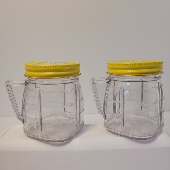 Osterizer Lot Of 3 Mini Blend & Store Container 2 Plastic Lids & 1 Glass No Lid - Picture 2 of 9